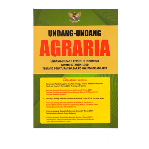 Undang-undang (UU) Nomor 5 Tahun 1960 tentang Peraturan Dasar Pokok-Pokok Agraria